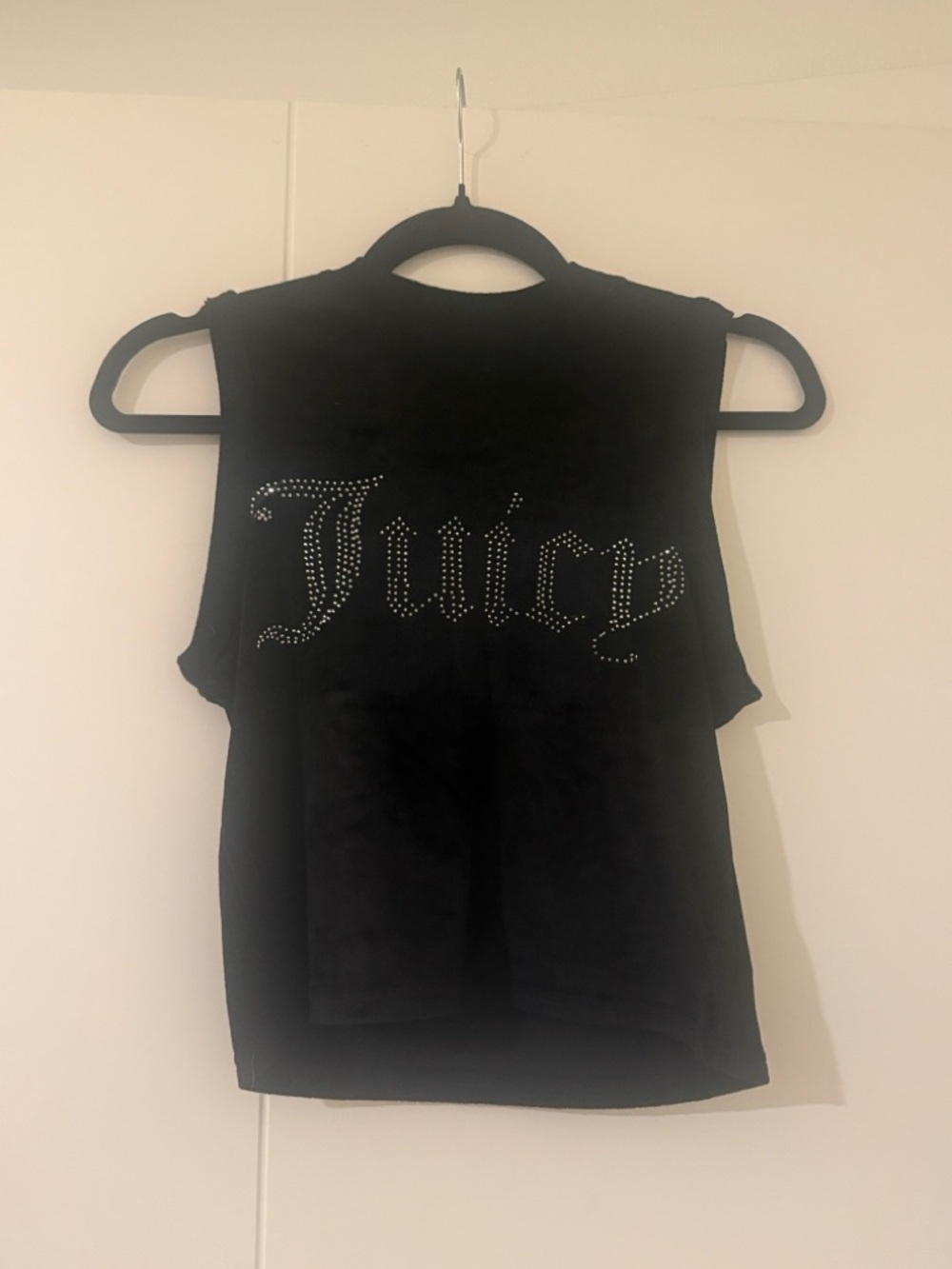 Juicy Couture Black Sleeveless Tank with Rhinestone 'Juicy' Script